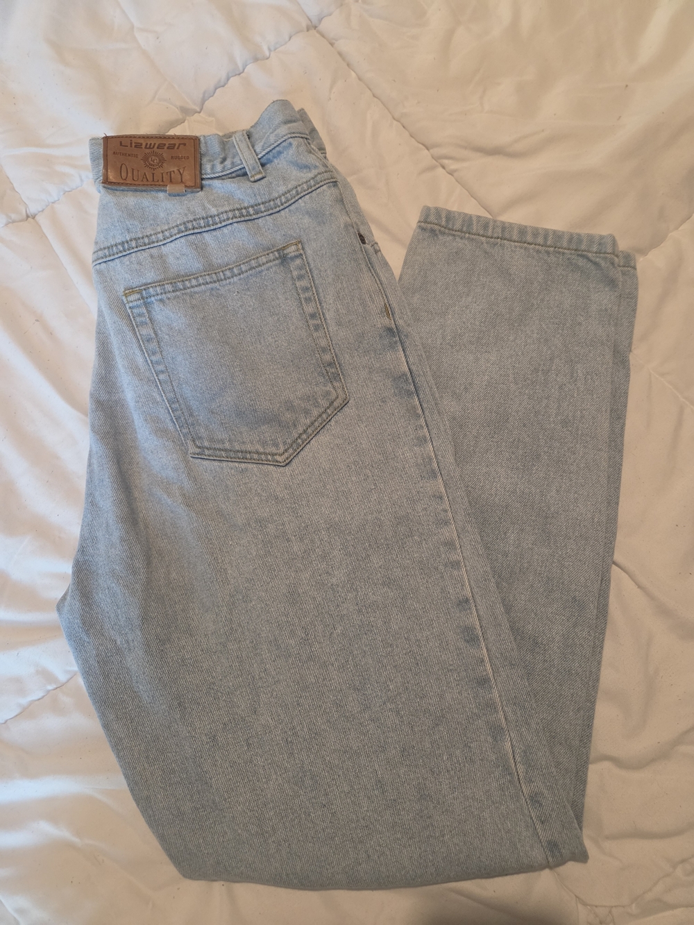 Vintage 90s Lizwear High Waisted Mom Jeans Petite 10 Light Wash Cotton Y2K